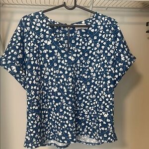 MELLODAY Blue Boxy Blouse with Relaxed Fit